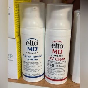 EltaMD Barrier Renewal Complex facial moisturizer and EltaMD UV Clear Sunscreen
